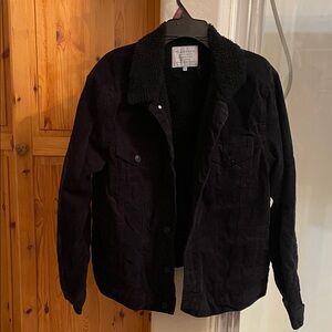 7 Diamonds Black Sherpa-Lined Jacket